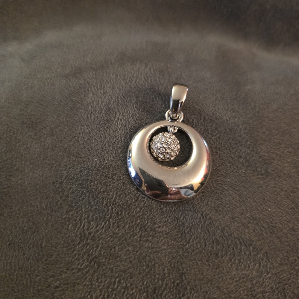 Lia Sophia Silver Necklace with Crystal Center